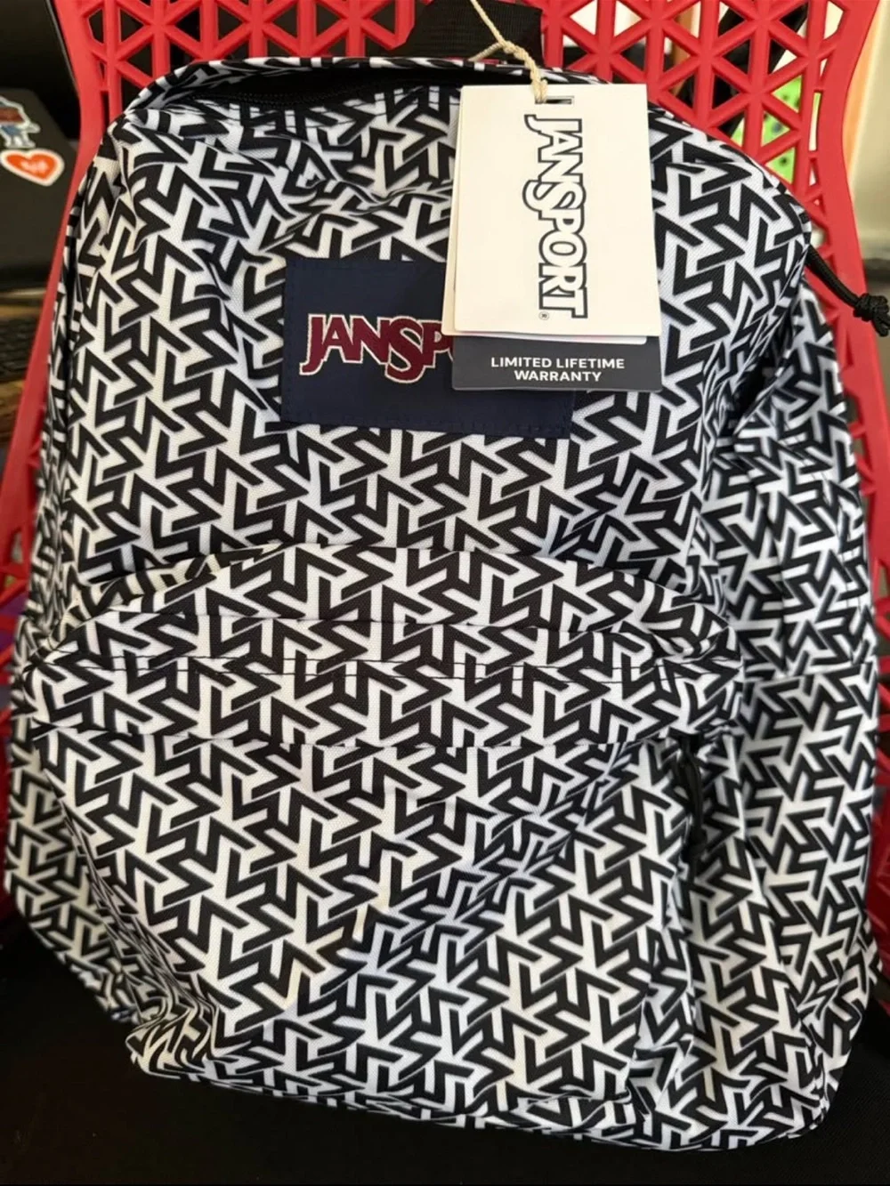 New Jansport SuperBreak Plus Full Size School Laptop Backpack Black & White